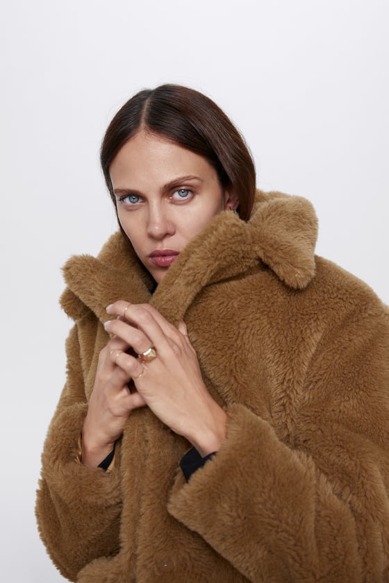 teddy fur coat zara