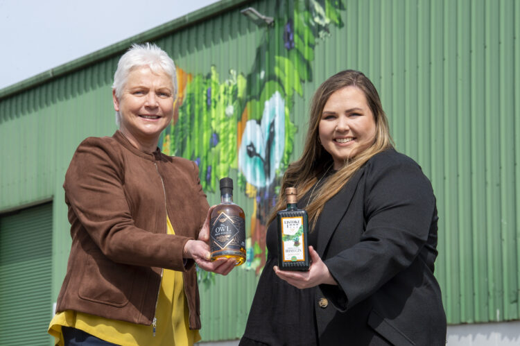Bronagh Conlon and Sarah McAvinchey of Listoke Distillery are pictured outside their premises in County Louth. 
Last month gin and whiskey from the Listoke Distillery was stuck in the Suez Canal as it made it's way to China where it was to be launced. 
Last year the distillery was the first to start making hand sanitizer when Covid gripped the country, now in another first they are raffleing off 5% of the company.