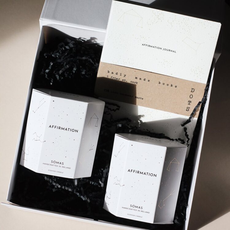 Affirmation candle and journal gift set, Sómas (€94)