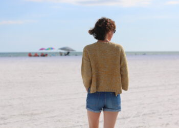 Summer jumper on a beach