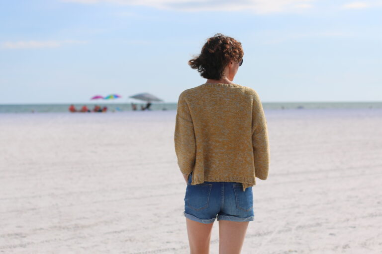 Summer jumper on a beach