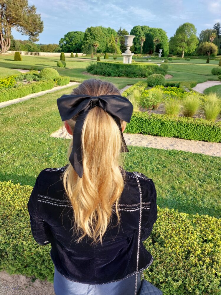 Sinead Keary's silk bow is the perfect travel accessory