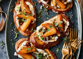 Recipe: Pear, ricotta and chestnut bruschetta