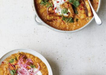 Recipe: Parsnip dahl topped with pink pickled onions