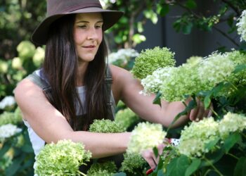Woman at a gardening event