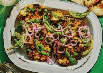 Recipe: Garam masala cauliflower steaks with mint chutney