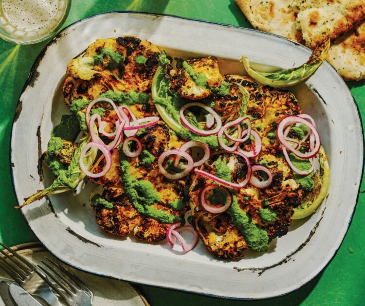 Recipe: Garam masala cauliflower steaks with mint chutney